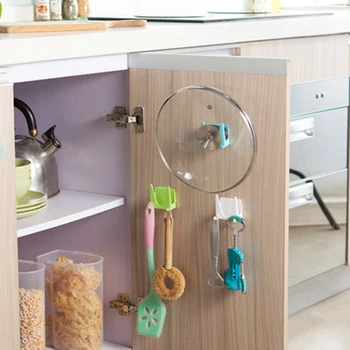 

NEW Kitchen Strong Non-trace Double-side Gum Sucker Rack Hook for Pot Cover Spoon