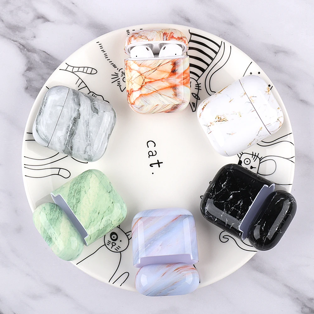 

Silicone Marble Pattern Case For Airpods 2 1 Soft Silicone Wireless Bluetooth Earphone Case For AirPods 2 1 Earphone Accessories
