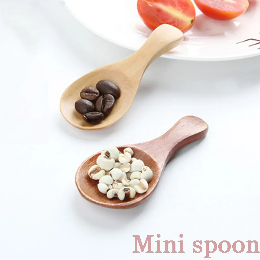 Wood Condiment Scoop Flatware Coffee Tea Small Mini Sugar Spoon Salt Spoons Cooking Tools Kitchen Gadgets Dropshipping | Дом и сад
