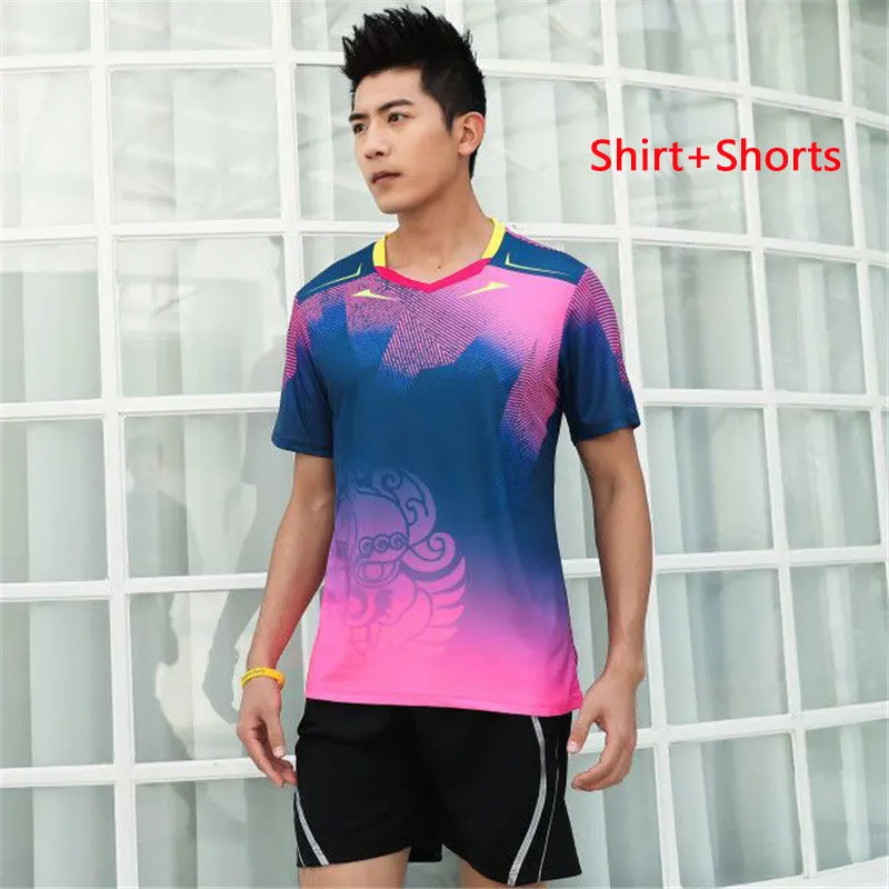Men Sports Set 1 Мужская/женская рубашка для волейбола, бадминтона, Джерси, для колледжа, для бега, футболки для тренировок, спортивные рубашки, рубашки для настольного тенниса, спортивная одежда - Цвет: Men Sports Set 1