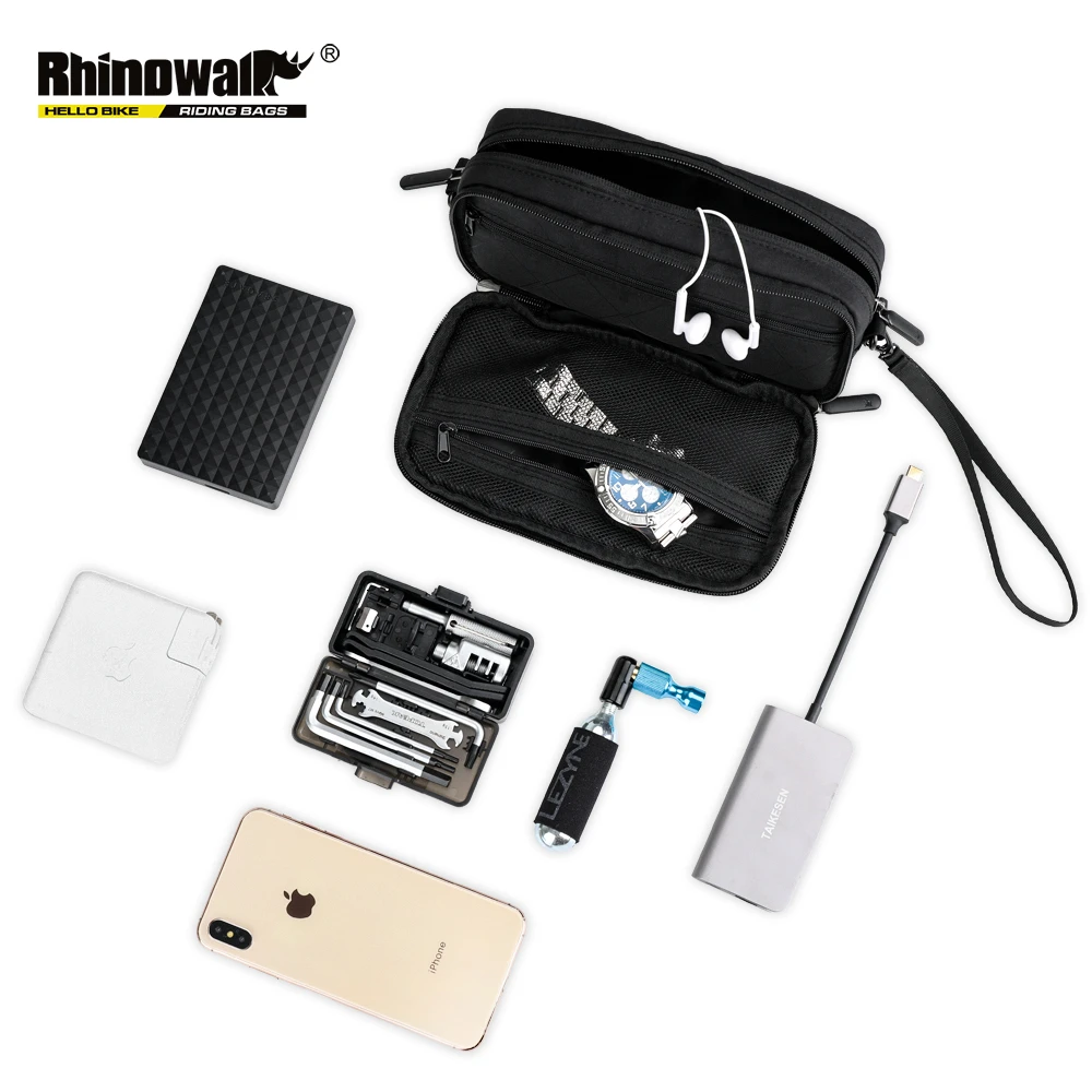 RHINOWALK, сумка на руль для шоссейного велосипеда, водонепроницаемая, передняя трубка, Pannier, 1.5L, для хранения велосипедных инструментов, сумка на плечо для путешествий, X2011