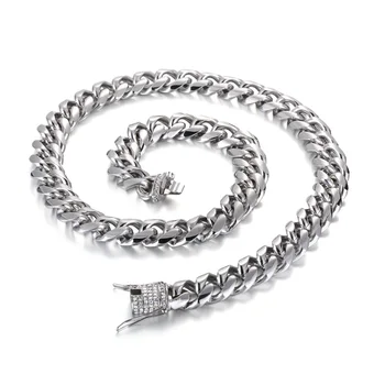 

15mm Width Big Cuban Chain Necklace For Men Titanium Steel Hiphop Classic Necklaces