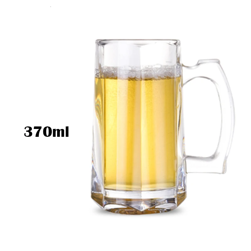 CAKEHOUD Household Glass Beer Mug With Handle Thickened Transparent Crystal Tea Cup Drink Cup Bar Party Supplies Cocktail Glass - Цвет: 1