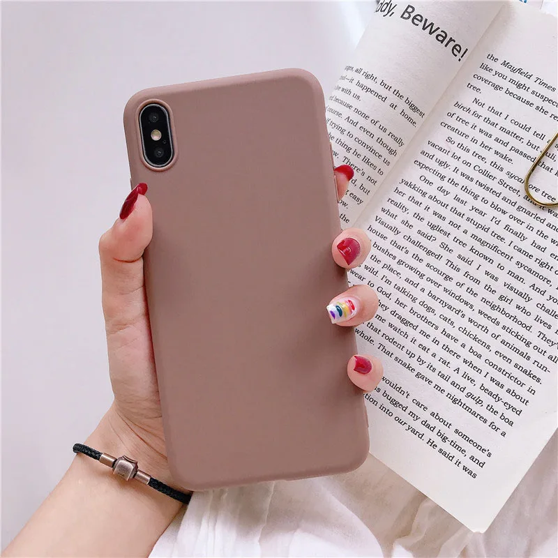 Чехол конфетного цвета для Xiaomi mi 9T CC9 mi 8 Lite 9 SE A2 A3 чехол для Xiao mi Red mi 7A Note 5 6 7 Pro Red mi K20 Pro однотонный силиконовый - Цвет: Brown