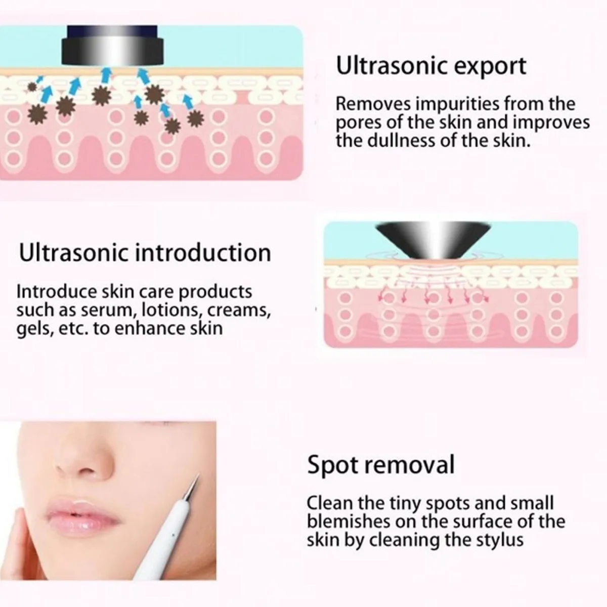 Ультразвуковой массажер для косметической подтяжки лица|Устройство ухода за