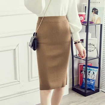 

Fashion Package Hip High Waist Midi Skirt Sexy Slim Pencil Skirts Women Skirt