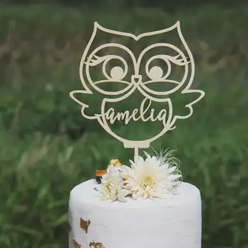 

Owl cake topper, Personalised birthday cake topper, cake topper birthday