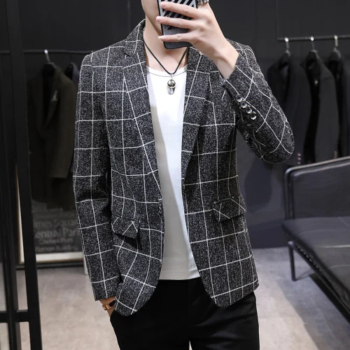 Blazer Masculino Xadrez Estilo Britânico, Casaco De Jaqueta Casual Af603,  4xl 5xl - Blazers - AliExpress