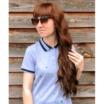 

COSYCODE Brown Wig with Bangs Long Wavy Curly Wig 26 inch Synthetic Cosplay Party Wigs for Women