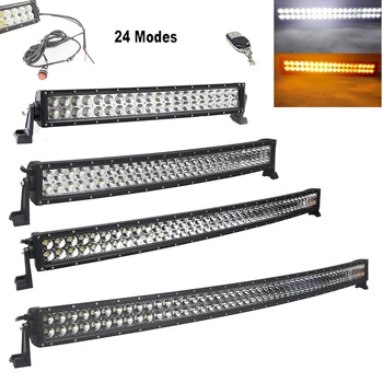

2-Row Curved LED Light Bar Offroad Combo Beam 24" 32" 42" 50'' 52"Led Light Bar Work 4x4 Truck Car 12v 24V white amber