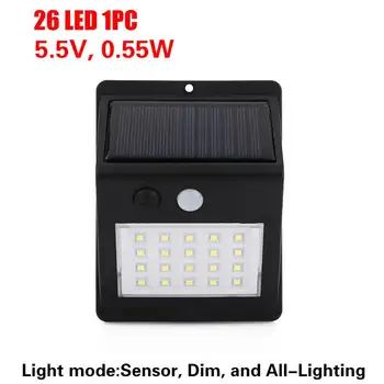 

Street Lamp Motion Sensor Outdoor Eco-Friendly Walkway Lights Wall Light 26LED Solar Home
