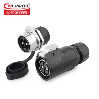 

Cnlinko M28 Male Female Plug 2Pin Power Connector Electrical 2 Pin AC 500V 50A Screw Locking Aviation Connectors Automotive Car