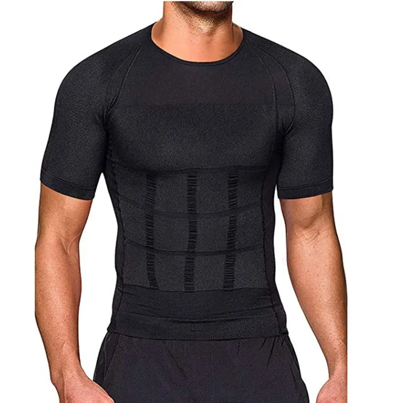 Men Body Toning T Shirt Body Shaper Corrective Posture Shirt Slimming