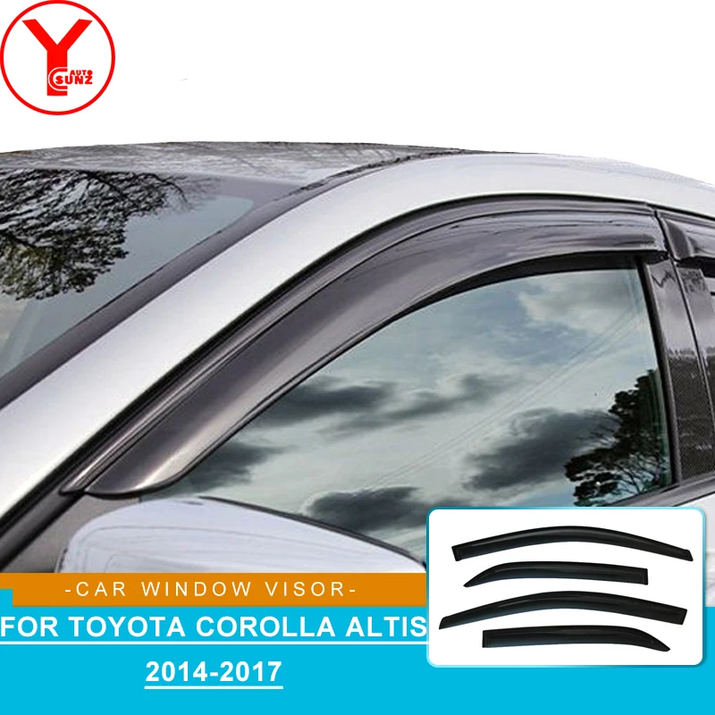 ABS side window deflectors wind deflector shields visor for toyota corolla altis corolla 2014 2015 accessories YCSUNZ