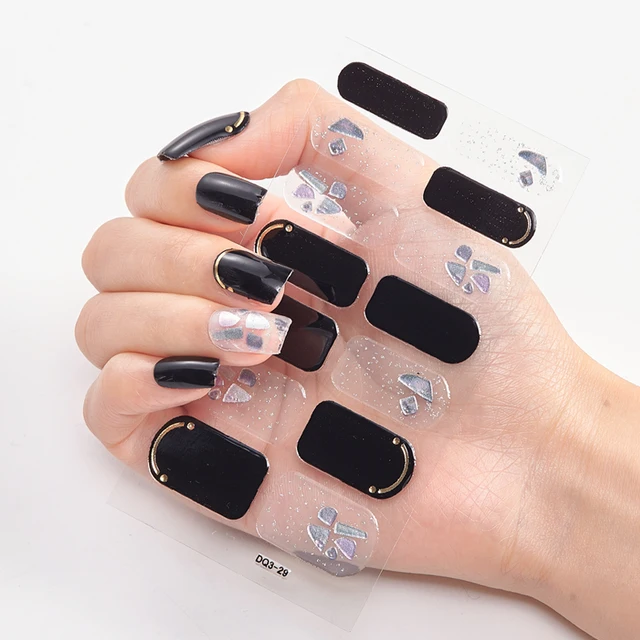 Four Sorts of Nail Stickers Fashion Nail Wraps Self Adhesive Manicure Decoracion Nail Strips Nail Sticker Set Nail Art DQ3-29