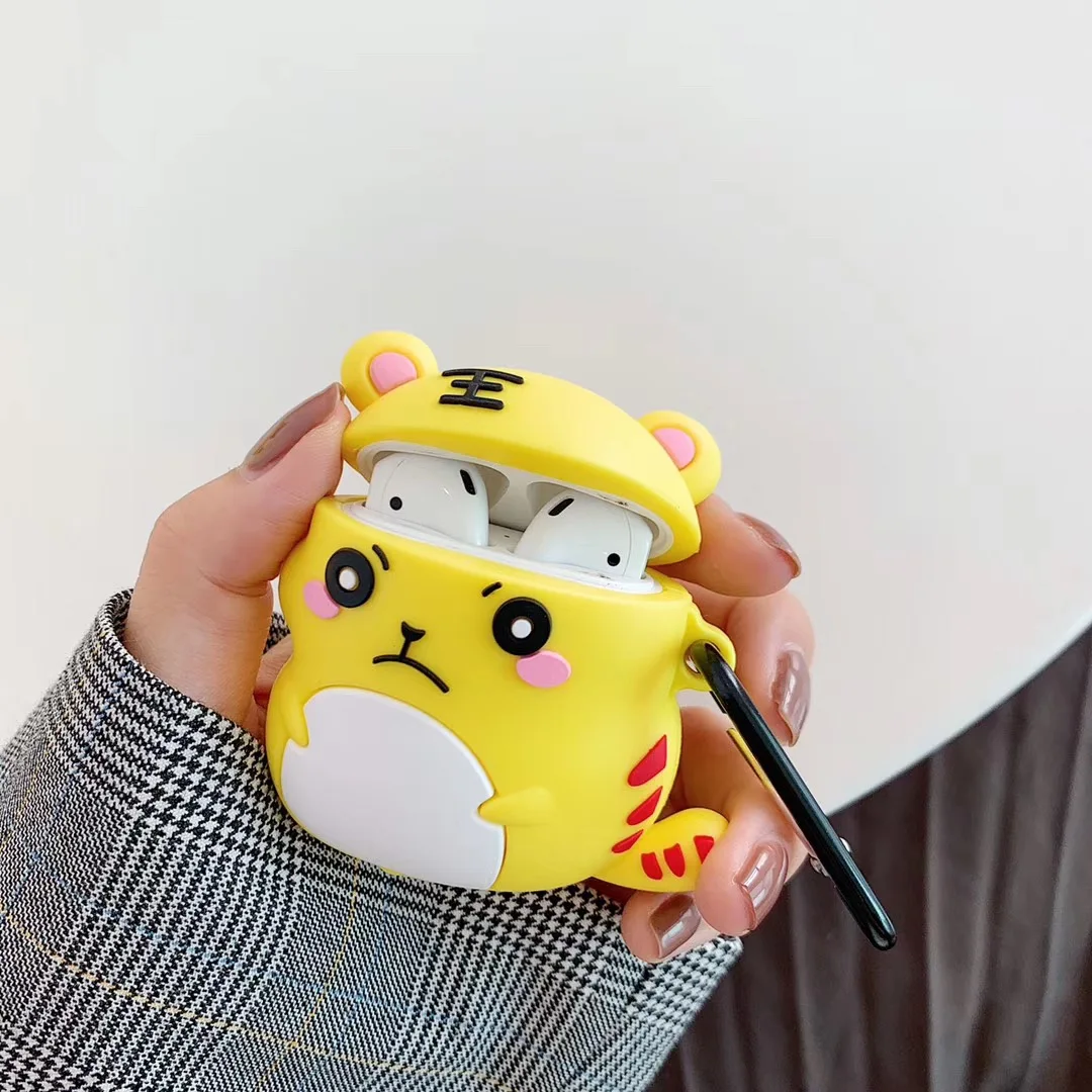 988E 3D силиконовый чехол для наушников для Airpods, чехол с милым персонажем из мультфильма для Apple Air pods 2, чехол для наушников Earpods, ремешок для наушников - Цвет: 988E