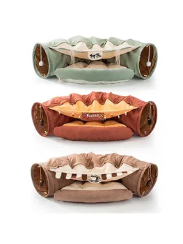 

Funny Cat Tunnel Bed Collapsible Crinkle Pet Tent Kitten Puppy Ferrets Rabbit Interactive Toys 2 Holes Tunnel Pet Cat Nest