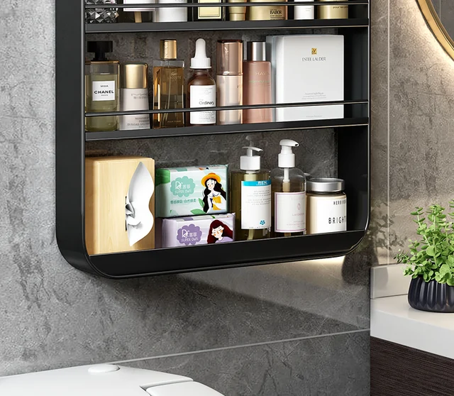 Bathroom Organizer Shelves Rack Wall Mounted Storage Box Toiletries  Cosmetic Storage Rack Kitchen Seasoning Bottle Storage Shelf - AliExpress