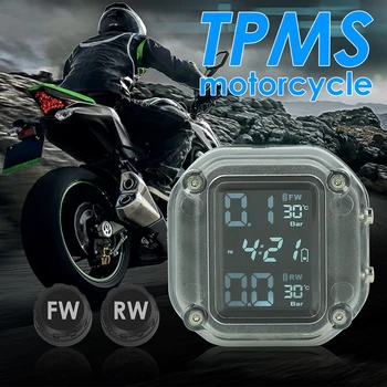 

Waterproof LCD Tire Pressure Monitoring System USB Rechargeable Easily Installation Motorcycle TPMS Personal Motorbike Parts
