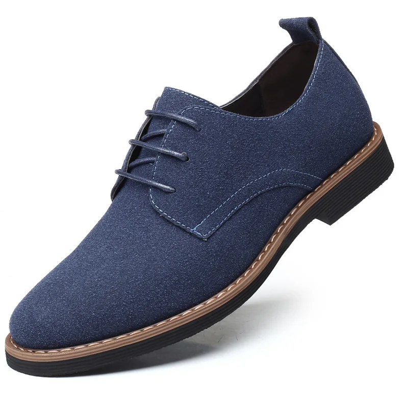 Spring Suede Leather Men Shoes Oxford Casual Sneakers for Male Size 38-48