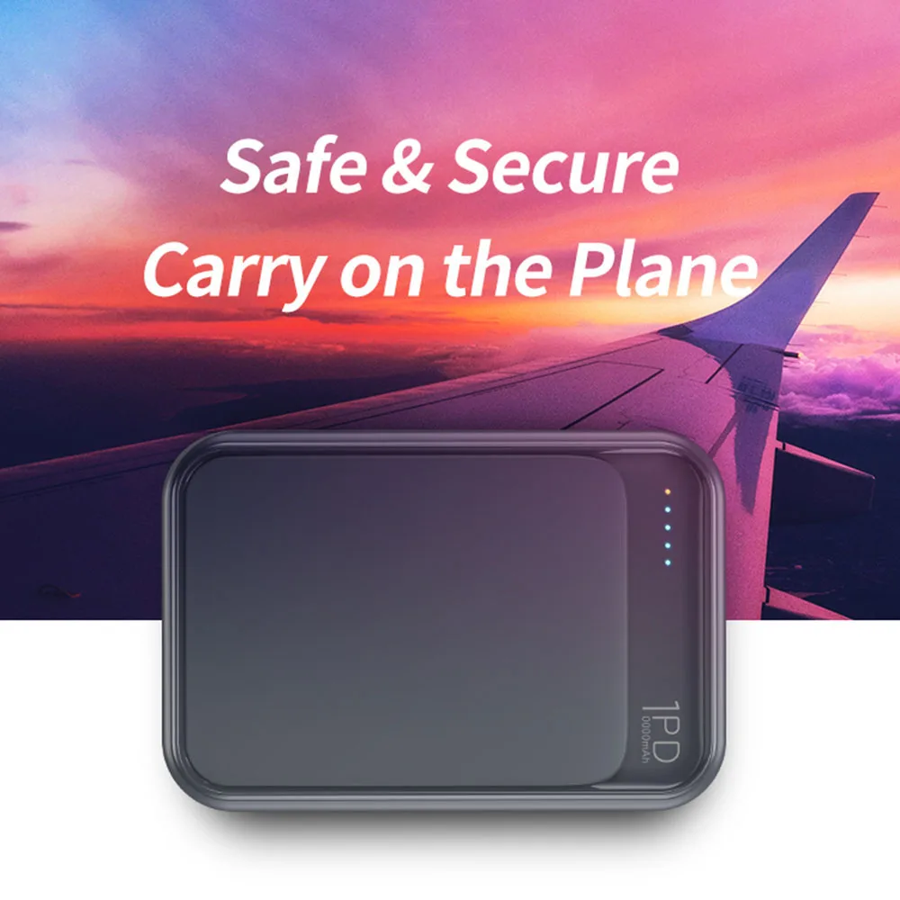 P65 type C power Bank 10000mah внешний мини-аккумулятор светодиодный Displa USB быстрая зарядка power bank