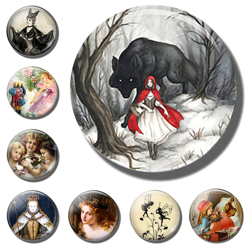 The Nutcracker Ballet Refrigerator Magnets Glass Cabochon Fridge Sticker Creative Message Board Home Decor Fairy Tale