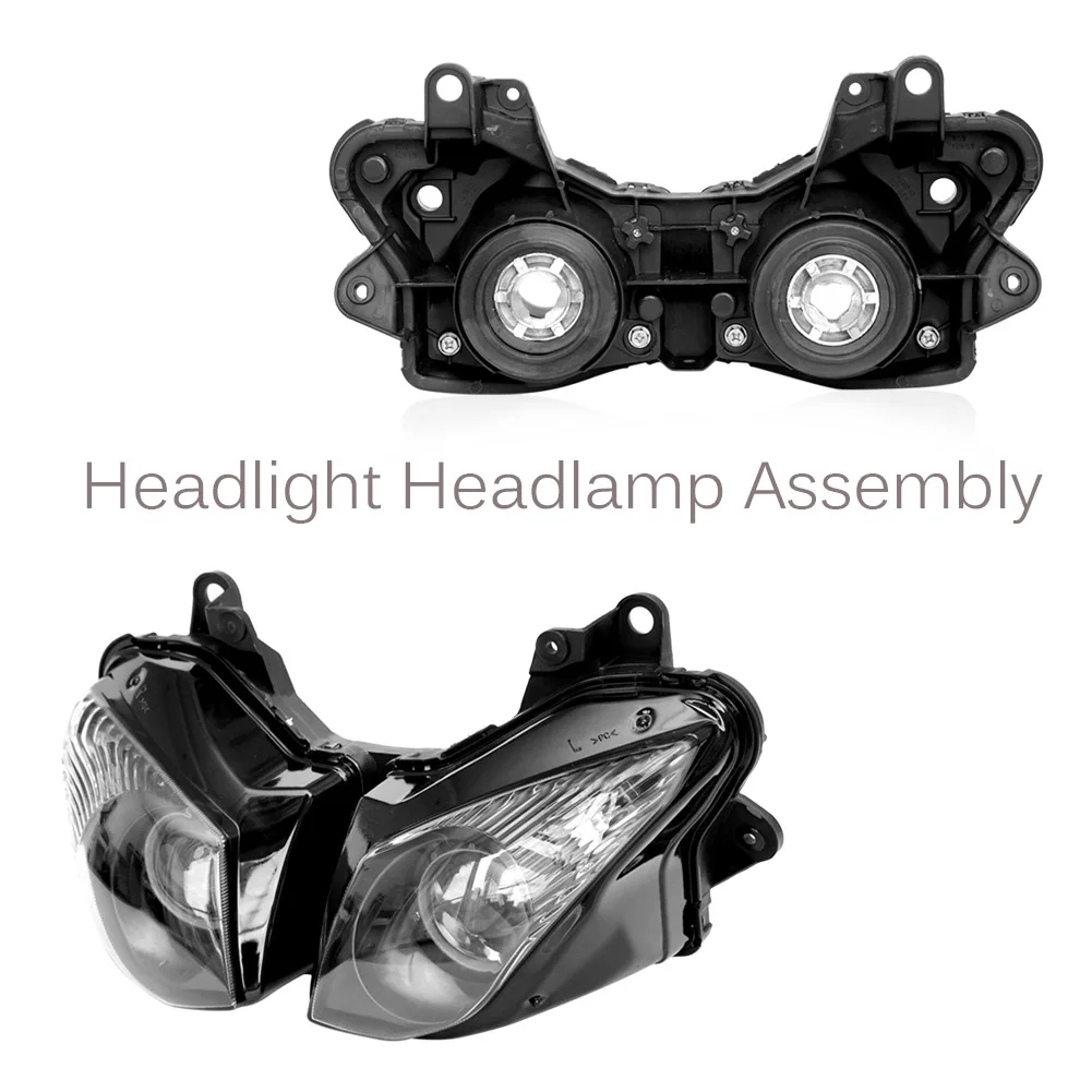 Motorcycle Front Headlight for Kawasaki Ninja ZX6R ZX-6R 2009 2010 2011 2012, Lighting Headlamp Lights Parts, Black Color