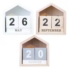 Винтажный деревянный вечный календарь, дисплей на месяц и день, вечный блок, реквизит для фотосъемки, настольный аксессуар, милое украшение для дома и офиса