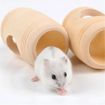 

1PC Hamster Small Animal Wooden Cage Bed Toy House Rat Hamsters Mouse Wooden Pet Supplies EJ993707