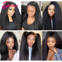 Kinky Straight Bundles With Frontal Human Hair Bundles With 13×4 Lace Frontal With Bundles Peruvian Hair Bundles With Closure 1