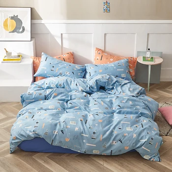 

korean Floral bedding set luxury nordic style bed linen for home duvet cover pillowcase bed sheets sets single king size