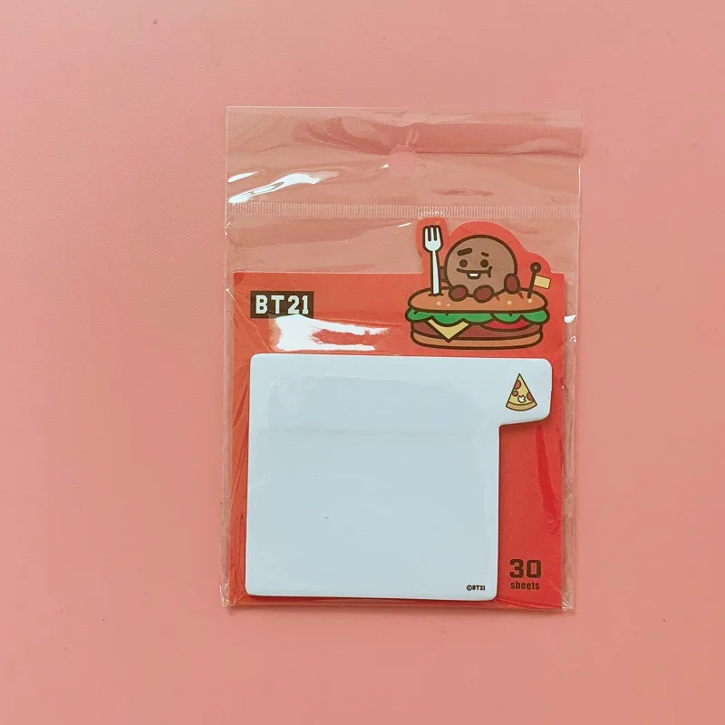 10 компл./лот KPOP Jin RM jhope Jimin V jungkook suga мультфильм пищевой бумаги для заметок на клейкой основе игрушка постэто стикер для заметок в подарок - Цвет: shooky