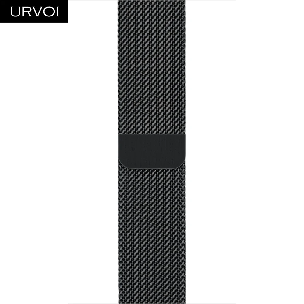 Space black URVOI ремешок для Apple Watch Series 5 4 3 2 1 Миланская петля ремешок для iwatch 40 44 мм нержавеющая сталь магнитная пряжка с адаптером - Цвет ремешка: Space black