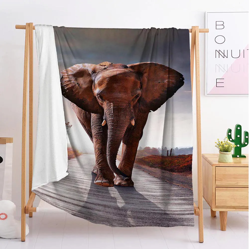 

new elephant export Custom blankets Large and small size throw blanket tapestry sleeping blanket soft flannel blanket bedding
