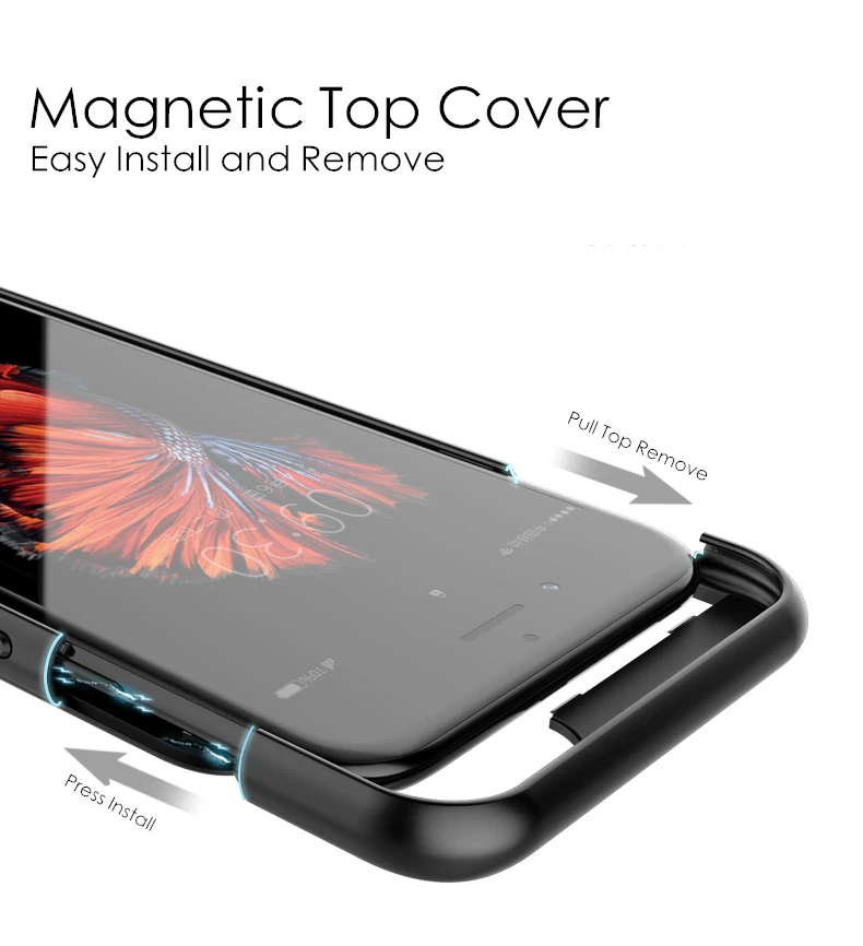 Для iPhone 8 7 6 зарядное устройство чехол аудио ультратонкий Магнитный 4000mAh 5500mAh Powerbank для iPhone 6 7 8 Plus чехол для батареи