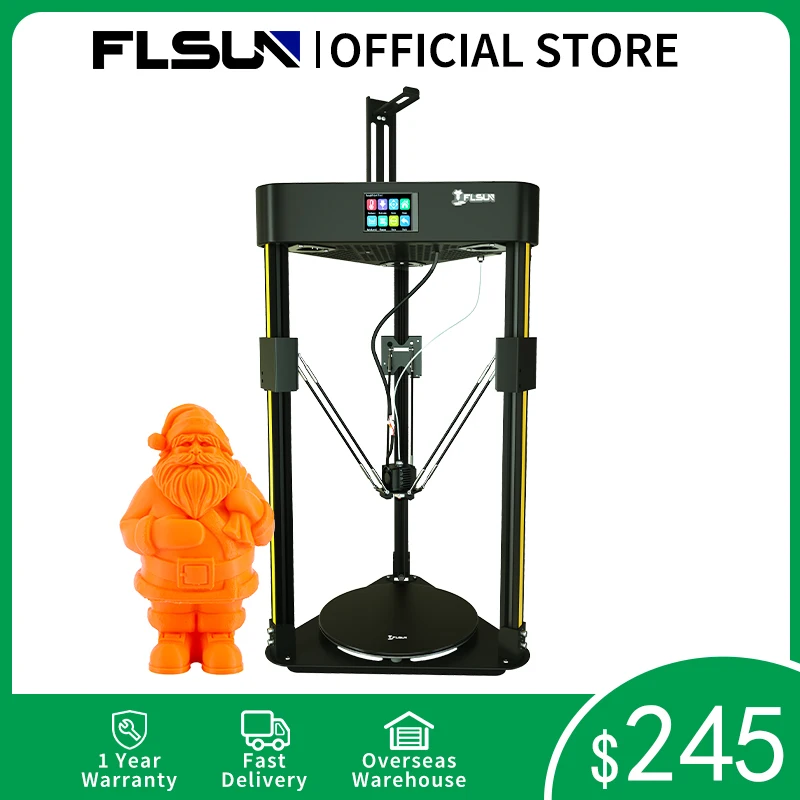 US $245.52 3D Printer Flsun Q5 Delta AutoLevel Sensor Resume PreAssembly TFT 32bits Board Kossel Titan Metal Kit TMC 2208 Primary User