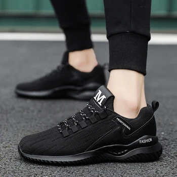 

Breathable Fashion Shoes Men Summer Comfortable Men Sneakers Casual High Quality Woven Shoes Non-slip Walking Shoes Black White