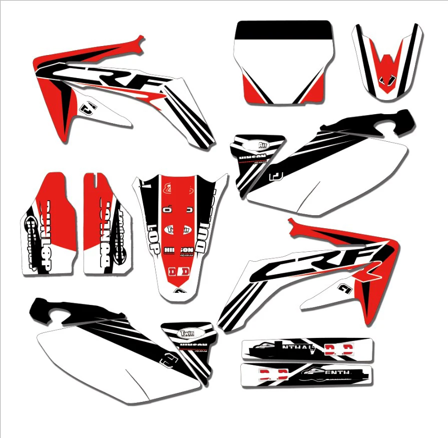 Пользовательские номера фон графическая наклейка и Наклейка для Honda CRF250 CRF250R 2004