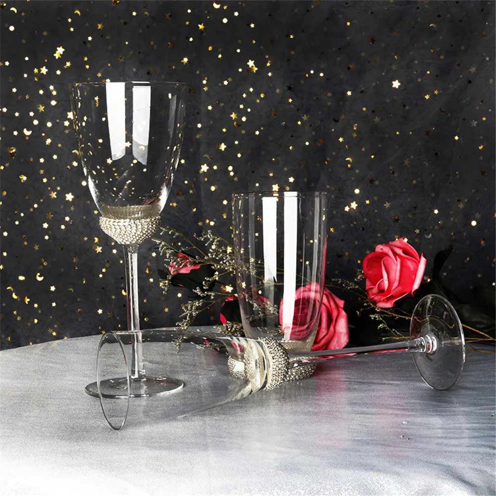 Роскошный хрустальный Алмазный бокал для вина, бокалы, хрустальный бокал для шампанского, чашка для напитков, вечерние, свадебные, для тостов, стеклянная домашняя посуда для напитков, 1 шт