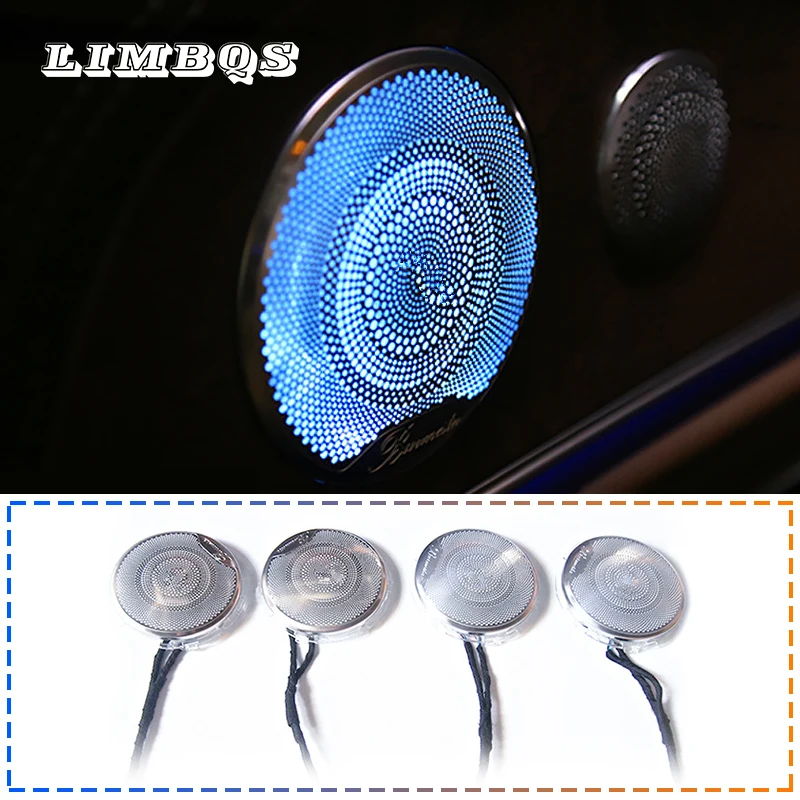 

4 pcs Car door speaker cover Ambient Lights for W213 Mercedes benz E class 64 color 2017-2019 left right door panel treble cover
