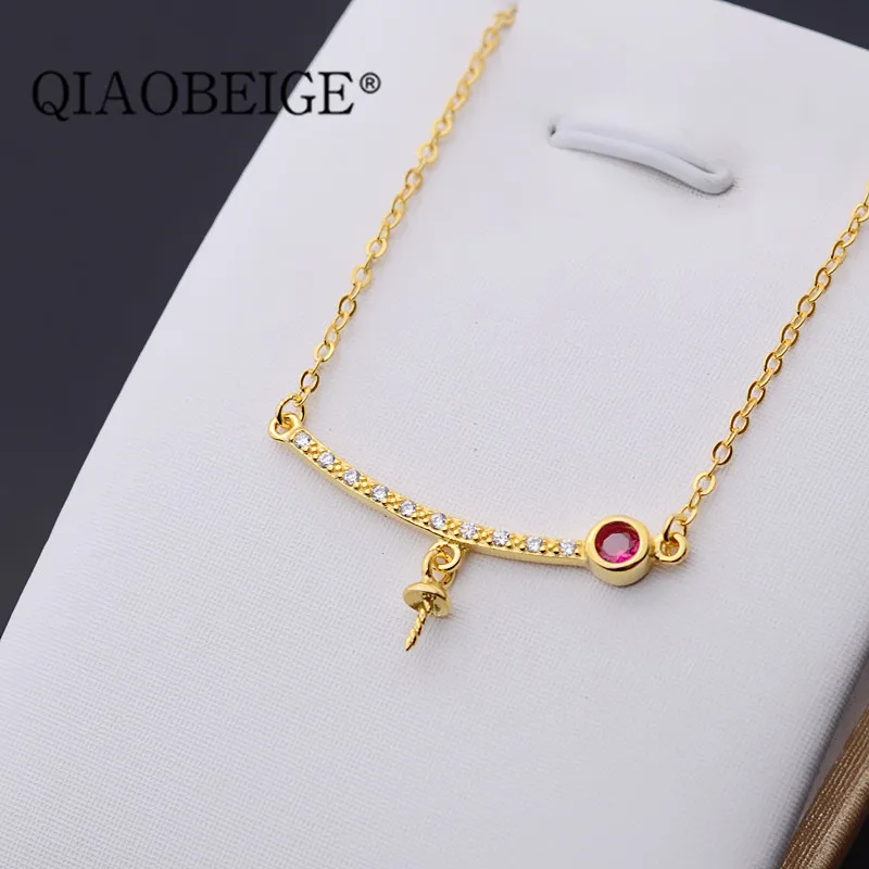 QIAOBEIGE ожерелье из стерлингового серебра 925 пробы жемчужное ожерелье аксессуары для женщин аксессуары для рисовых жемчужин