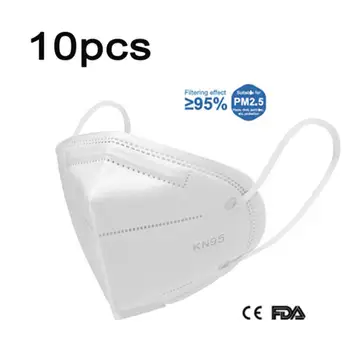 

10pcs Face Masks 95% Filtration protective Respirator Dustproof Anti-fog Anti PM2.5 Safety Mask