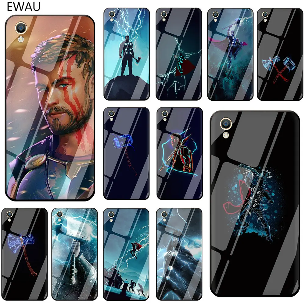 EWAU Thor с принтами "Marvel", "Мстители", закаленное Стекло чехол для телефона чехол для OPPO A7 A5s AX7 AX5s A37 A77 A7X F3 F5 F7 F9 F11 Pro