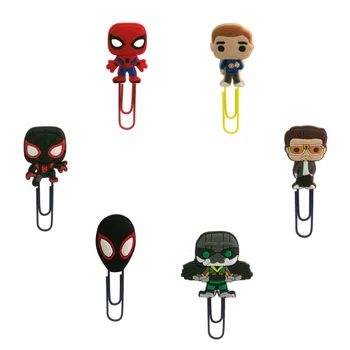 

8pcs Spiderman Bookmarks for Books Superhero Book Mark Mini Figure Paper Clips for School Teacher Office Kids Party Gift