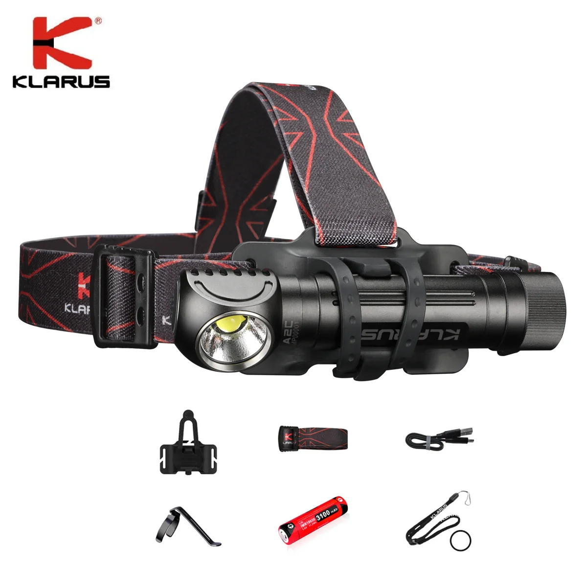 US $84.95 KLARUS HA2C USB Rechargeable Headlight CREE XHP702 3200lumens LAngle Tool Light Headlamp with 3100mah 18650 Battery