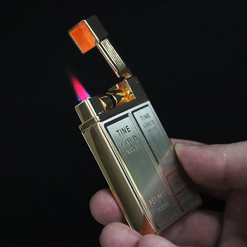 

Luxury induction bric jet red metal lighter torch turbine grinding wheel butane gas lighter flint gas lighter gas lighter