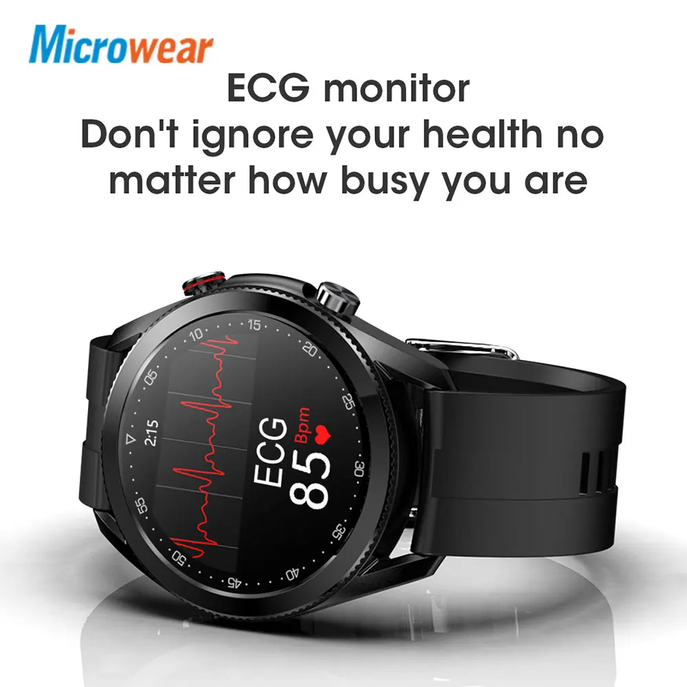 Смарт часы Microwear L19 с IP68 водонепроницаемые Bluetooth ЭКГ пульс 1 28 дюйма фитнес трекер VS