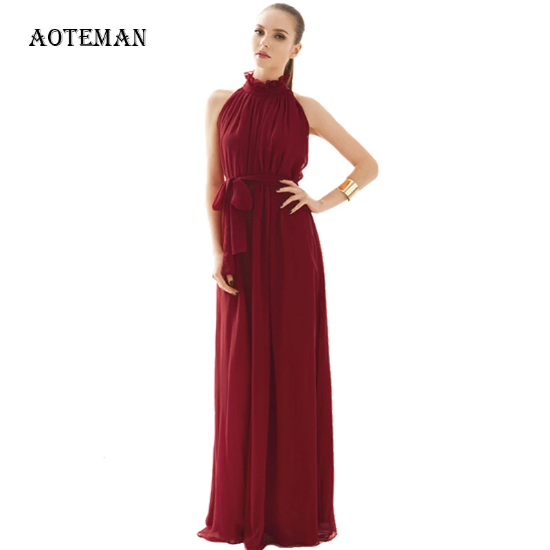 Женское шифоновое платье на осень и лето 2020 элегантное однотонное розовое