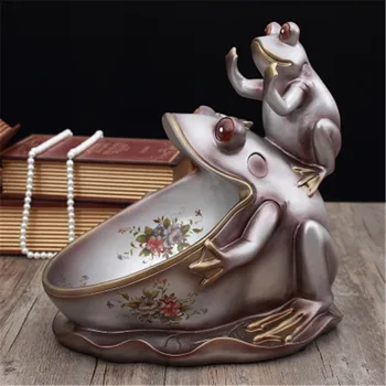 

Animal Frog Storage Box Candy Tray Wine Cabinet Sculpture Decor Living Room Table Key Storage Box Home Sculpture Decor M4440