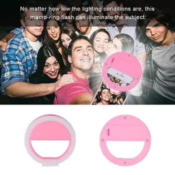

Phone Lens Beauty Fill Light Smart Phone LED Flash Light Clip-on Phone Selfie Light Night Enhancing Fill Light For IPhone 6/6S